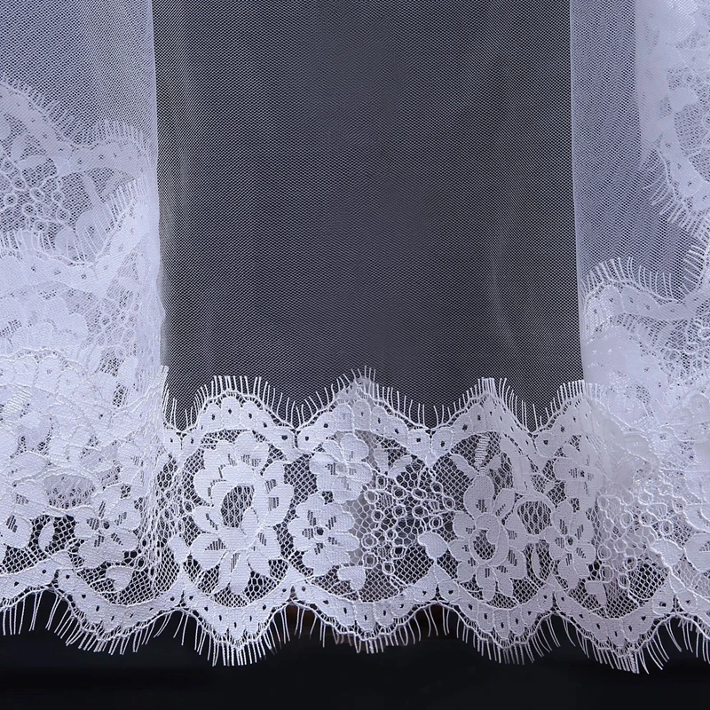 New Arrival Ivory Bridal Veil Lace applique Wedding accessories Bride Mariage Ivory Wedding veils Boda velos de novia