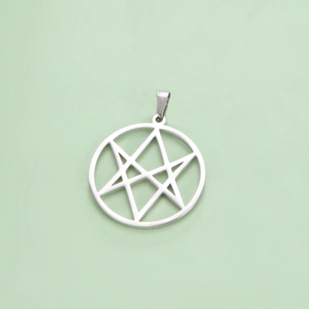 Dawapara Unicursal Hexagram Stainless Steel Pendants for Necklace Keychain DIY Jewelry Making Religious Symbol Thelema Pendant