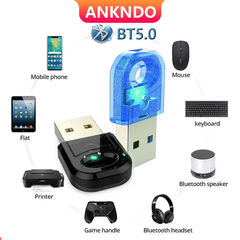 

True 5.0 Bluetooth Adapter Usb Bluetooth Transmitter for Pc Computer Receptor Laptop Earphone Audio Printer Data Dongle Receiver