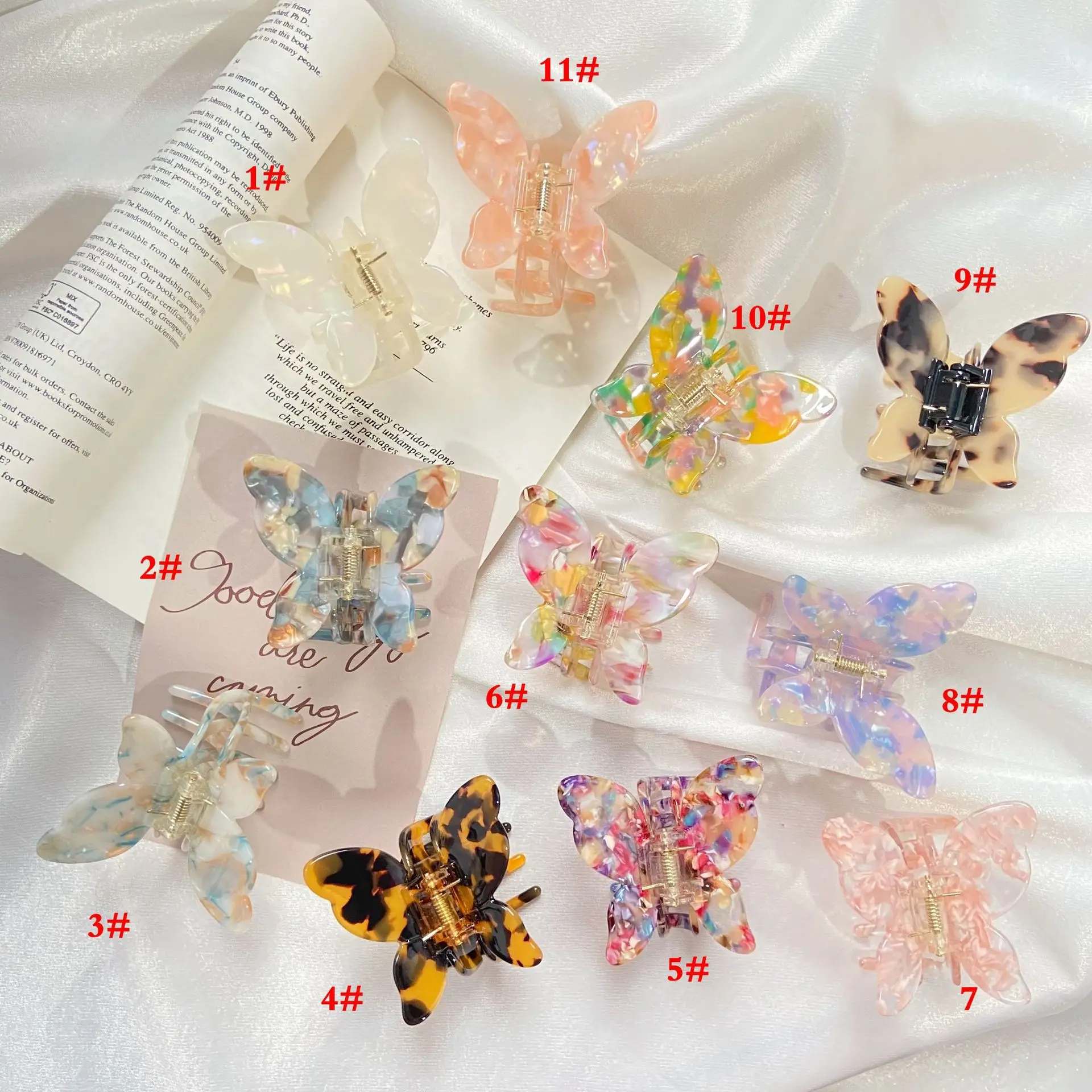 

Fashion Women Acetate Hair Claws Crab Clamps Charm butterfly Hair Clips Headdress Hair Styling Tool wholesale,XM420