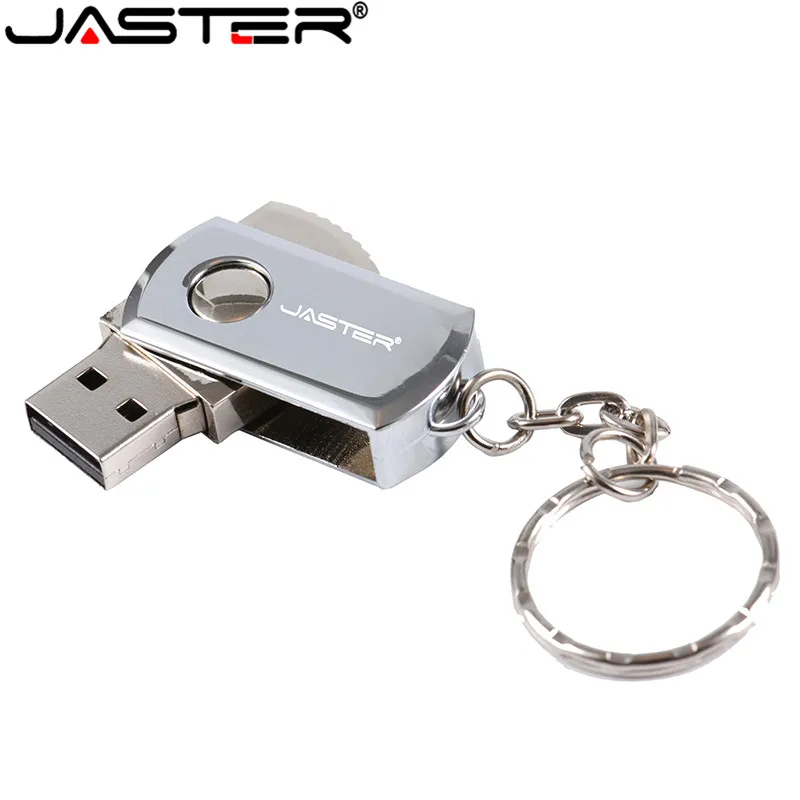 JASTER USB 2.0 Usb Flash Drive with Key Ring 4/8/16/32/64/128GB Pen drive Portable External Hard Drive metal USB Memory stick