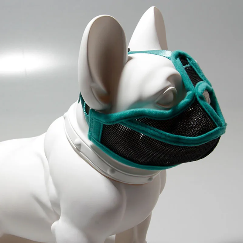 

Short Snout Dog Muzzles Adjustable Soft Breathable Mesh for Biting Chewing Barking Training Collars, Harnesses & Leads LBS