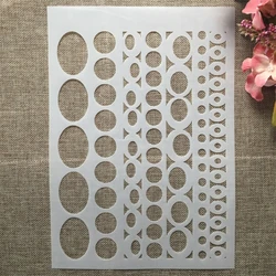 A4 29cm Round Dot Oval Line Geometry DIY Layering Stencils Wall Painting Scrapbook Coloring Embossing Album Decorative Template