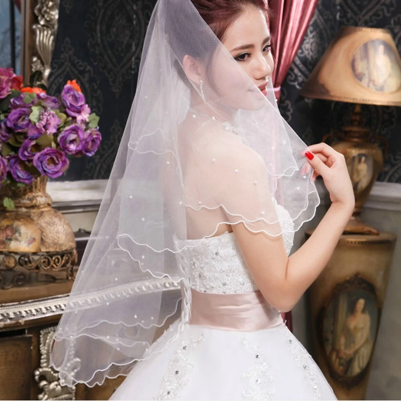 Elegant Wedding Veil Ivory White Bridal Veil Wedding Accessories Voile Mariage Velo Novia Welon Slubny Bride Veil 2025 Sluier