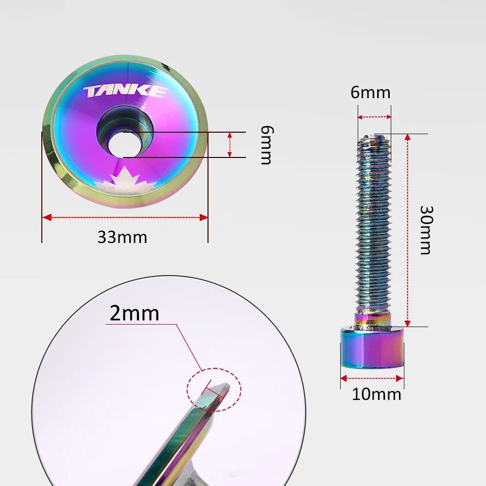 TANKE Bike Stem Cover Aluminium Alloy Stem Top Cap Only 5.2g Ultra Light Headset Cover With Screw for 28.6mm Front Fork Head Tub