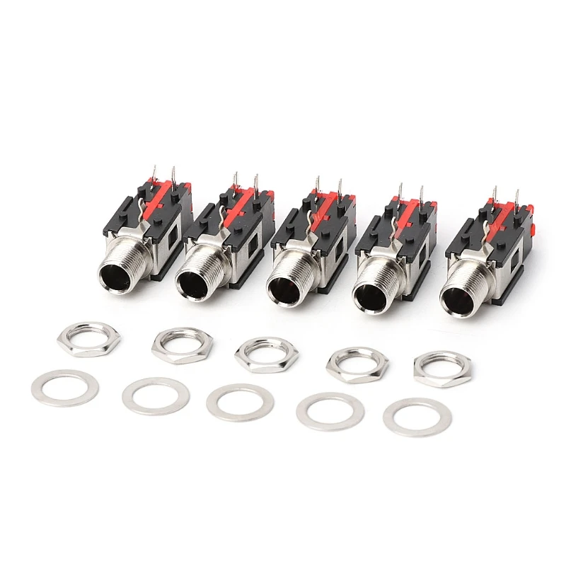 5PCS 6.35mm 1/4 2Pin Female Audio Stereo Phone Jack Headphone Socket Connector L69A