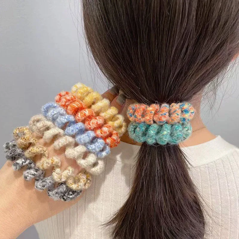 2021 Autumn Lazy Wind Wool Phone Strap Hair Tie Basic Wild Head Strap Hair Strap Retro Temperament Hair Accessories Women