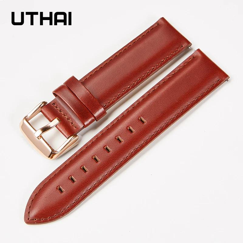 UTHAI P100 Watchbands leather watch strap Quick release spring bar 22mm watch band for galaxy watch 46mm/Huawei watch GT