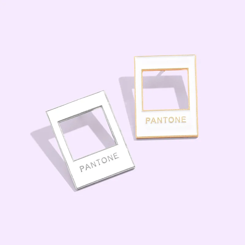 Cartoon white pantone color card creative alloy drop oil brooch funny color color card enamel pin metal jewelry