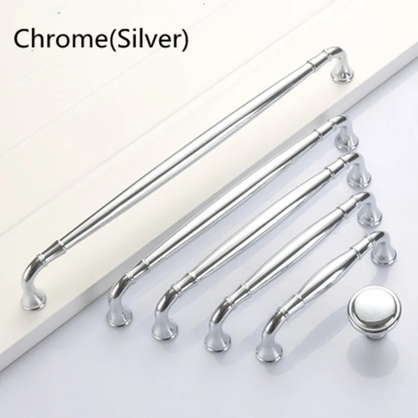 128 160 192 256mm modern simple fashion chrome silver wardrobe kitchen cabinet Lengthen handle black stain nickel drawer knob 5