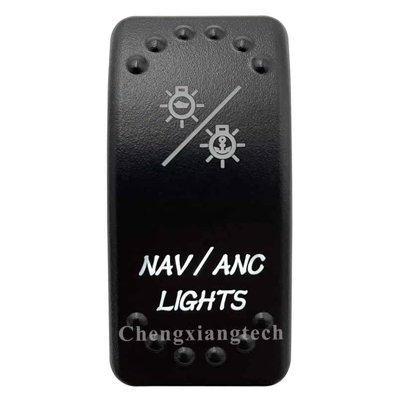 12v/24v Waterproof IP66 Car Boat White Led Dpdt 7 Pin ON/OFF/ON NAV/ANC LIGHTS Rocker Switch Replace for Carling ARB STYLE