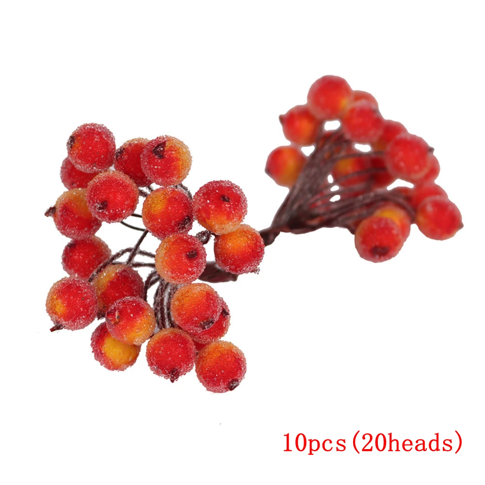 5/10/12Pcs Mini Künstliche Blume Obst Staubblätter Kirsche Weihnachten Kunststoff Perle Beeren für Hochzeit DIY Geschenk box Dekoriert Kranz – Detail 10