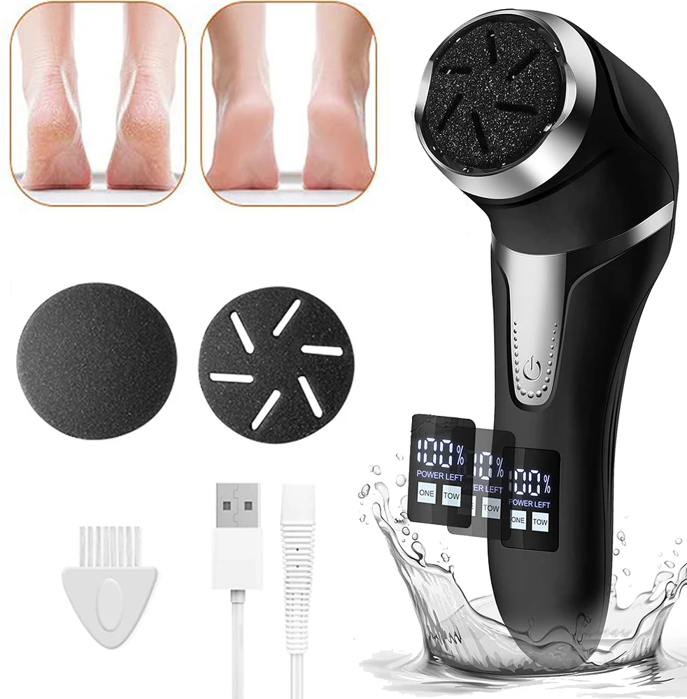 

Electric Foot File Rechargeable Waterproof Hard Skin Remover Foot with 3 Rollers Foot Files for Hard Skin and Dead Skin