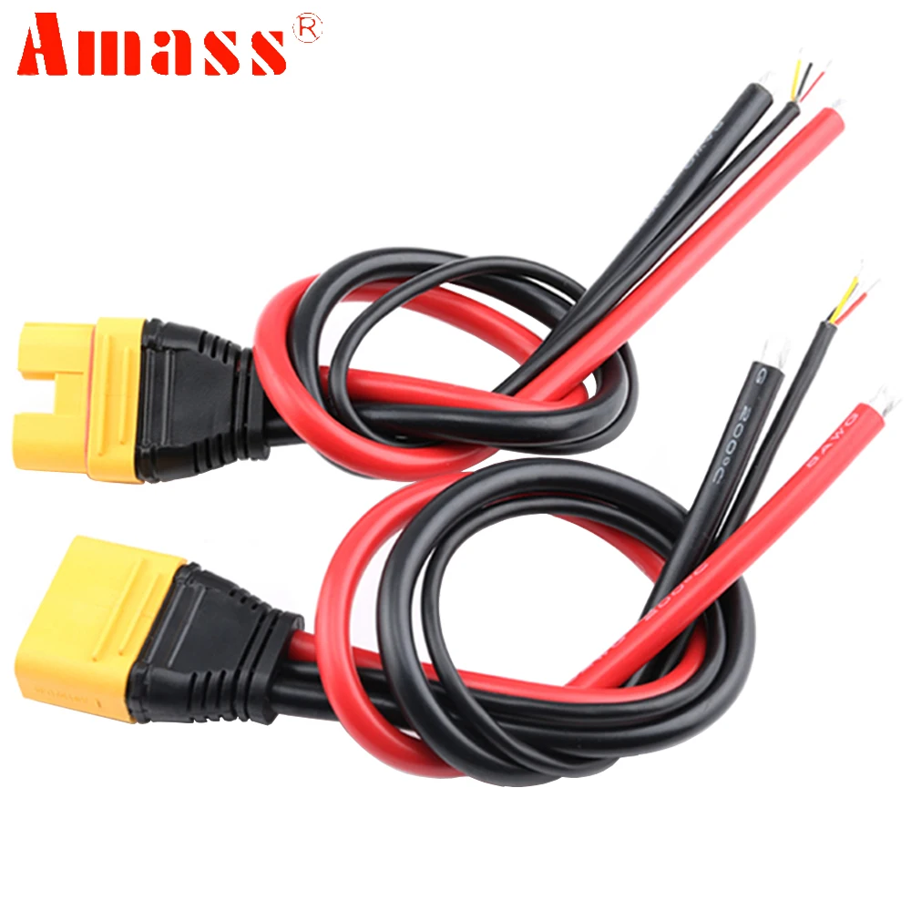 Amass AS150U 70A Copper Plated Male/Female Plug Connector 8AWG Silicone Cable For RC Lipo FPV Racing Plant Protection Drone