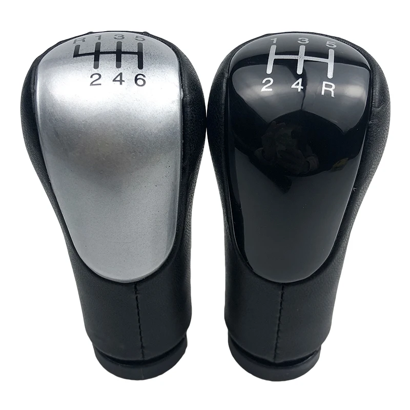 5/6 Speed Car Styling PU Leather Gear Shift Knob Lever Stick Headball For Ford Fiesta Fusion Transit Connect 2002-Up Auto Parts