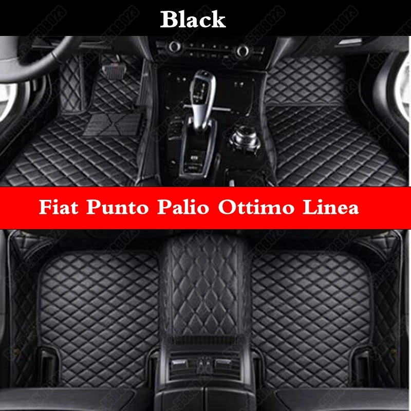 

Автомобильные коврики для ног Fiat Palio Ottimo Linea Freemont Bravo 500, черные кожаные персонализированные автомобильные коврики, автомобильные коврики