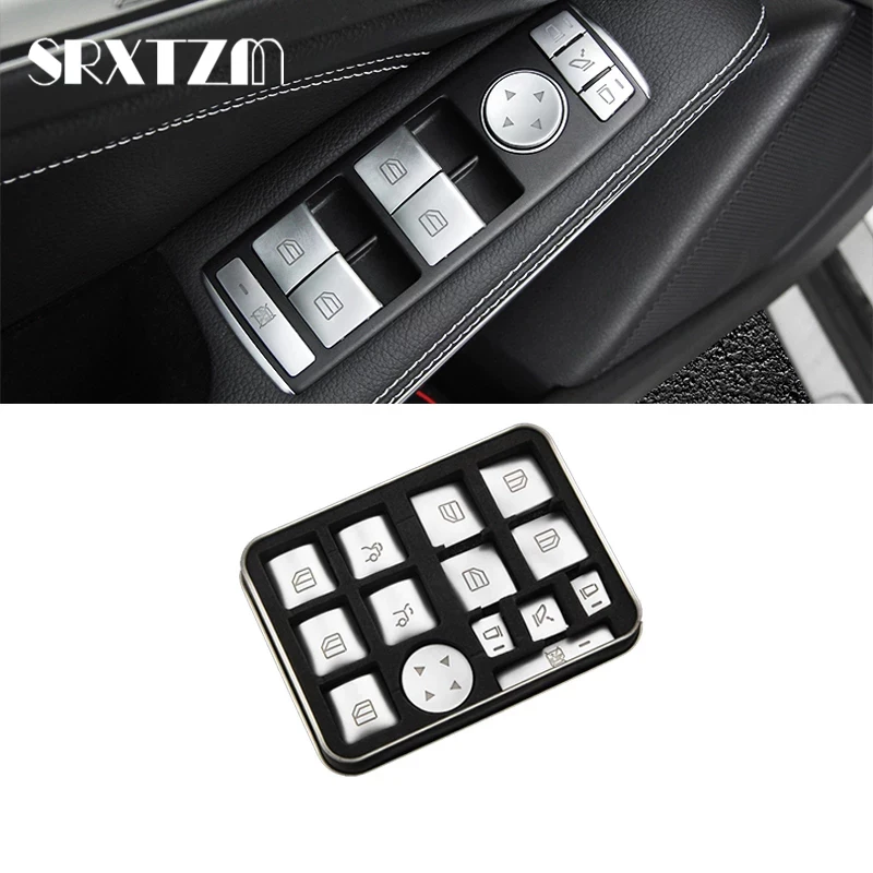 Window Glass Lift Button Trim Cover Sticker For Mercedes Benz A B C W204 E W212 GLA CLA GLK GLE Class