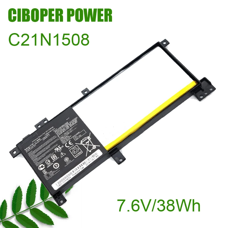 

CP Laptop Battery C21N1508 7.6V/38Wh/5000mAh For X456U X456UA X456UB X456UF X456UJ X456UR X456UV A456U F456U F456UV K456U R457U