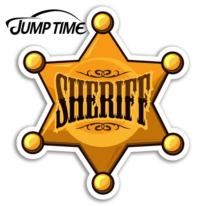 Jump Time for  Sheriff Badge Vinyl Stickers USA Wild West Fun Sticker Laptop Truck Window Bumper Decal Waterproof Accessories