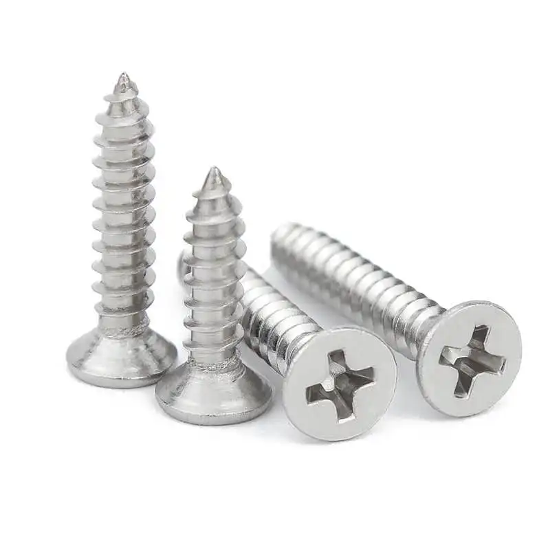 Satinless steel 304  self - tapping Cross head screw  dry wall nail with hard flat head M4 wood screw fiber nail 50PCS