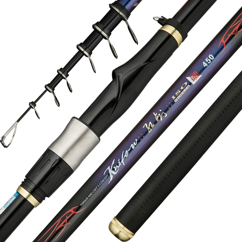 

2.7m-6.3m 7# Rock Fishing Rod Carbon Fiber Long Section Telescopic Wedkarstwo Olta Hard Distant Throwing Pole Vara De Pesca