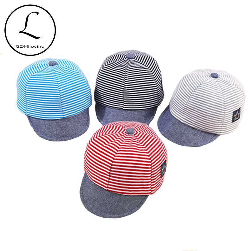 

Baby Boys Girls Cotton Stripe Baseball Cap For Summer Spring Infant Kids Cute Adjustable Star Snapback Sun Hats Child Peak Hats