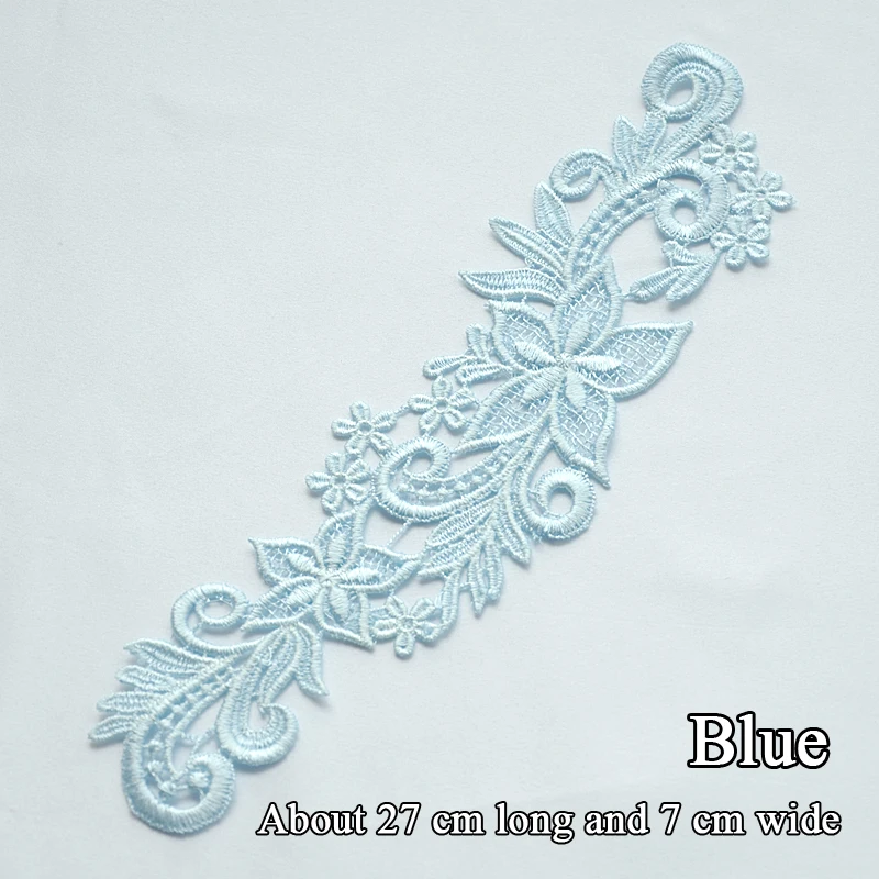 1 pair Hollow Embroidery Lace Applique handmade DIY decorative accessories materials many Colors for choice