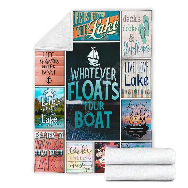 

Whatever Floats Your Boat Blanket printed fleece blanket Beds Hiking Picnic Thick Fashionable Bedspread Sherpa Throw Blanket 01