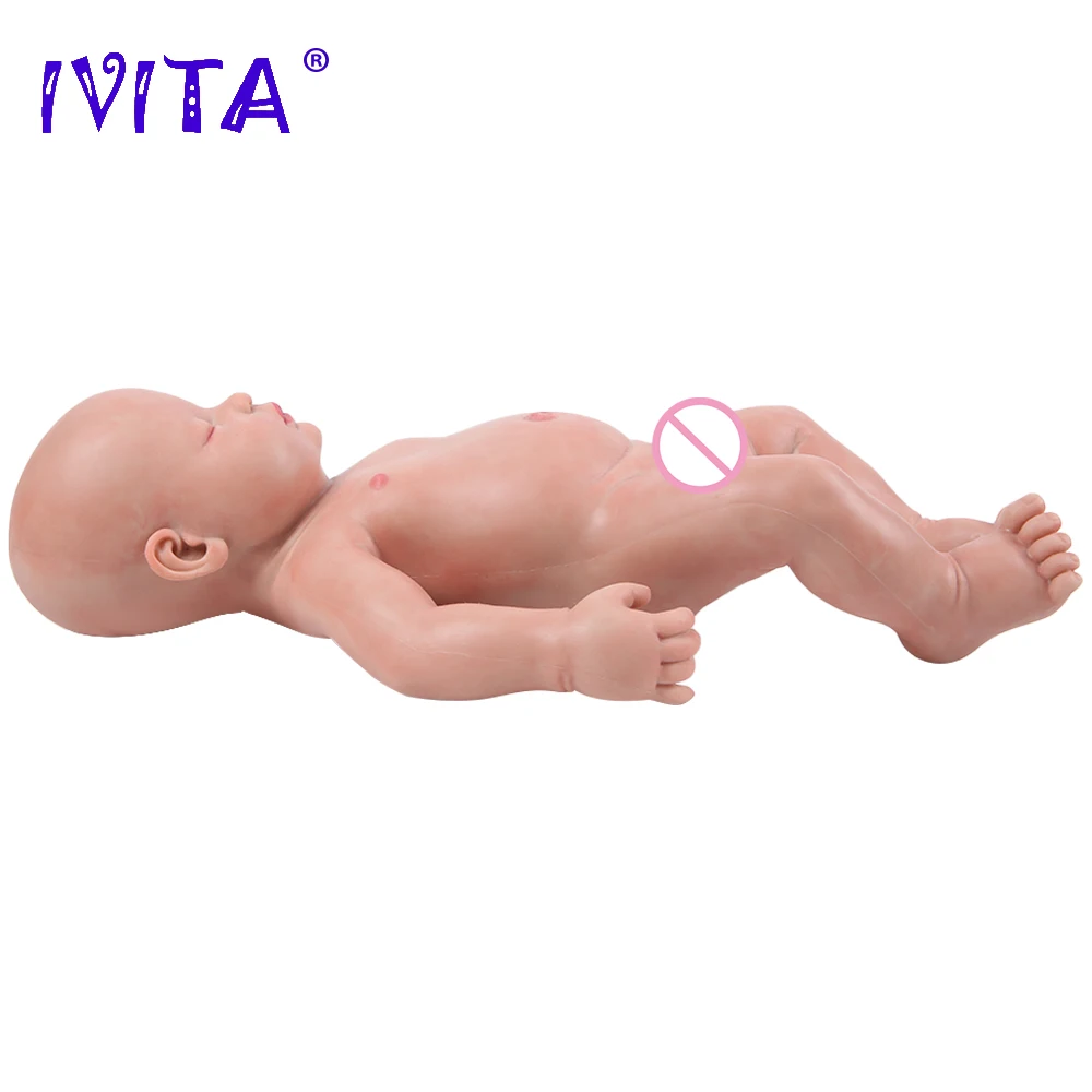 Enviar de nós & china ivita wb1510 47cm 18.5 Polegada 3700g silicone renascer bonecas macias realista lifelike menino olhos fechados brinquedos do bebê