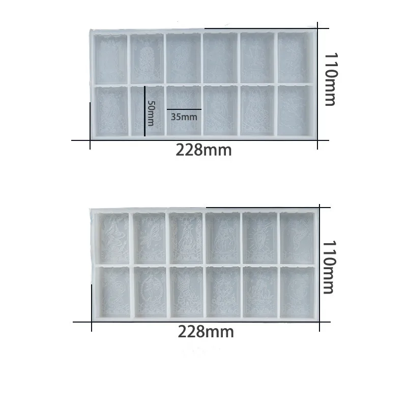Tarot Card Resin Mold Silicone Mold for Resin Casting Epoxy Molds for DIY Personalized Tarots Card Games Resin Jewelry