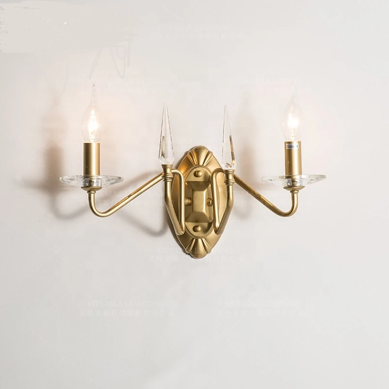 

Luxury gold wall lamp bedside indoor wall light home decorative goden wall sconce loft lamp modern crystal wall lamp headboard