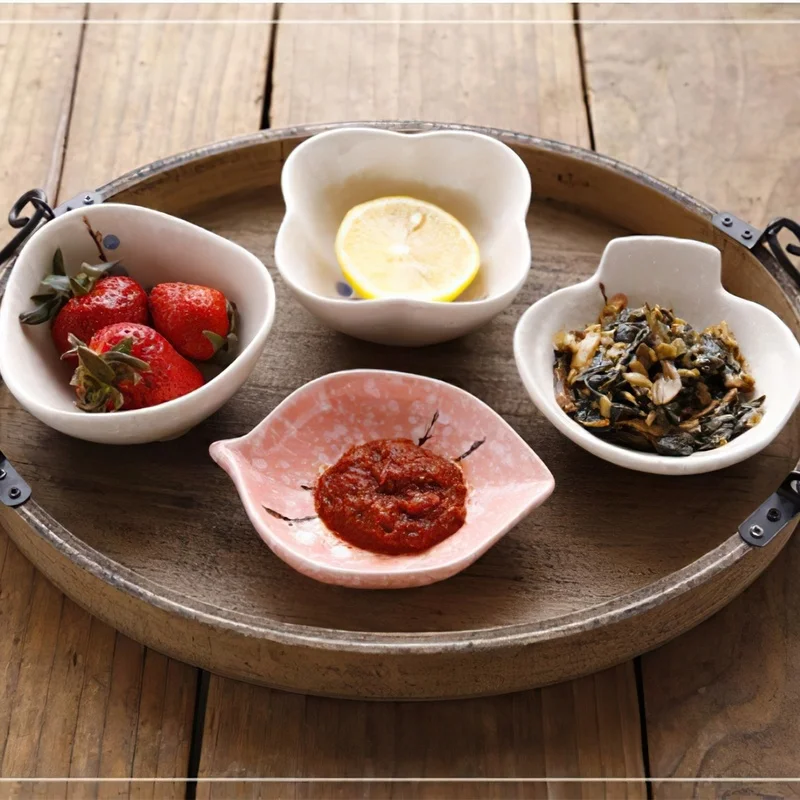 Ceramic Taste Dish Small Plate Mini Soy Sauce Tray Saucer Seasoning Bowl Jam Nut Porcelain Tableware Household Kitchen Supplies