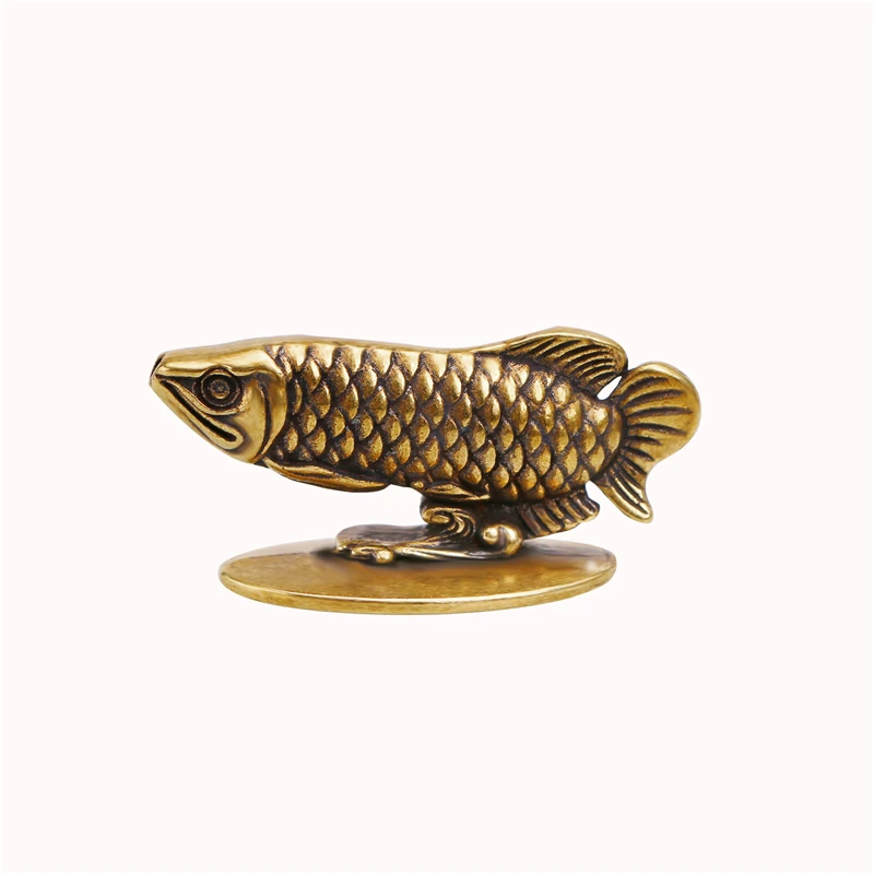 Pure Copper Arowana Incense Burner, Table Ornaments, Office Desk Decorations,Vintage Brass Animal Figurines,Lucky Fish Figurines