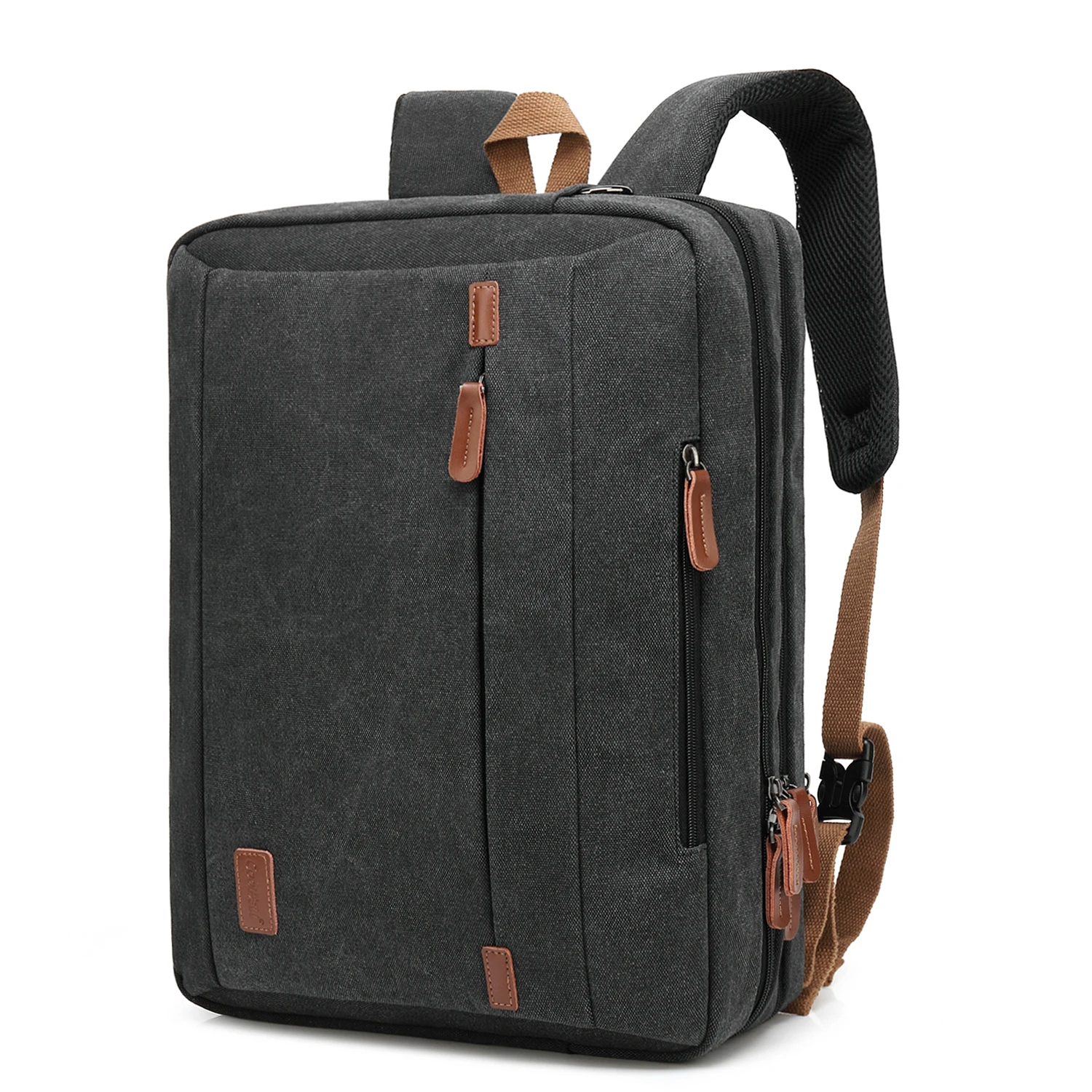 CoolBELL 15.6/17.3 Inches Convertible Laptop Messenger Bag Shoulder Bag Canvas Backpack Oxford Cloth Multi-Functional Briefcase