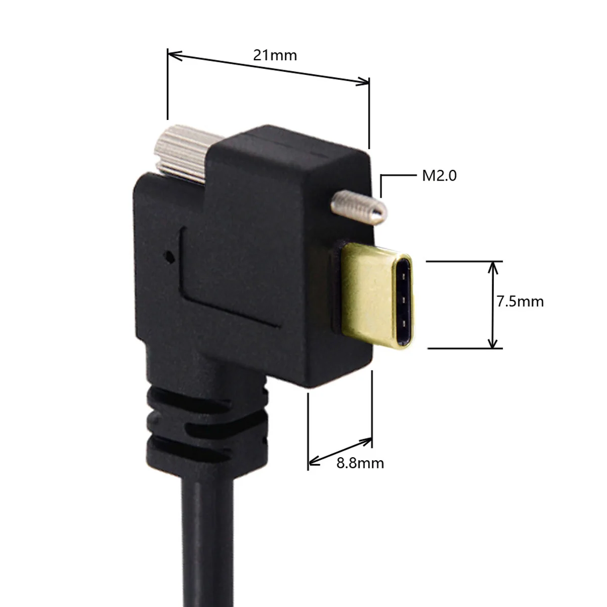 CYSM Xiwai Stores-Câble de données USB 3.1 Type-C à angle droit, verrouillage à vis unique vers USB 3.0 standard, résistant à 90 pour appareil photo