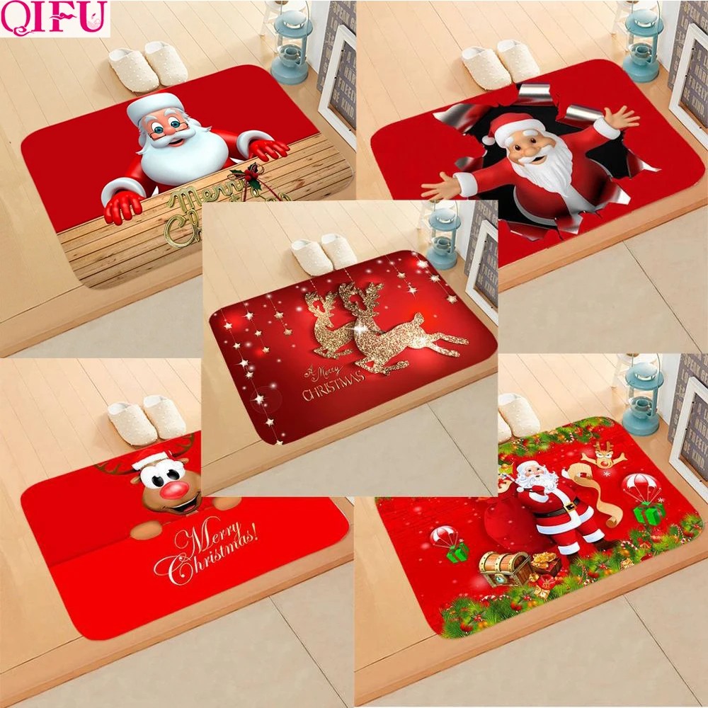 QIFU Christmas Carpet Mat Merry Christmas Decor for Home Outdoor 2024 Navidad Christmas Ornaments Xmas Gifts Happy New Year 2025