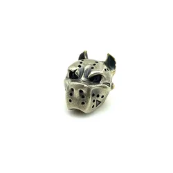 1 X Outdoors DIY Tools EDC White Brass Dog Head Knife Beads Lanyard Pendants Key Rings Accessories