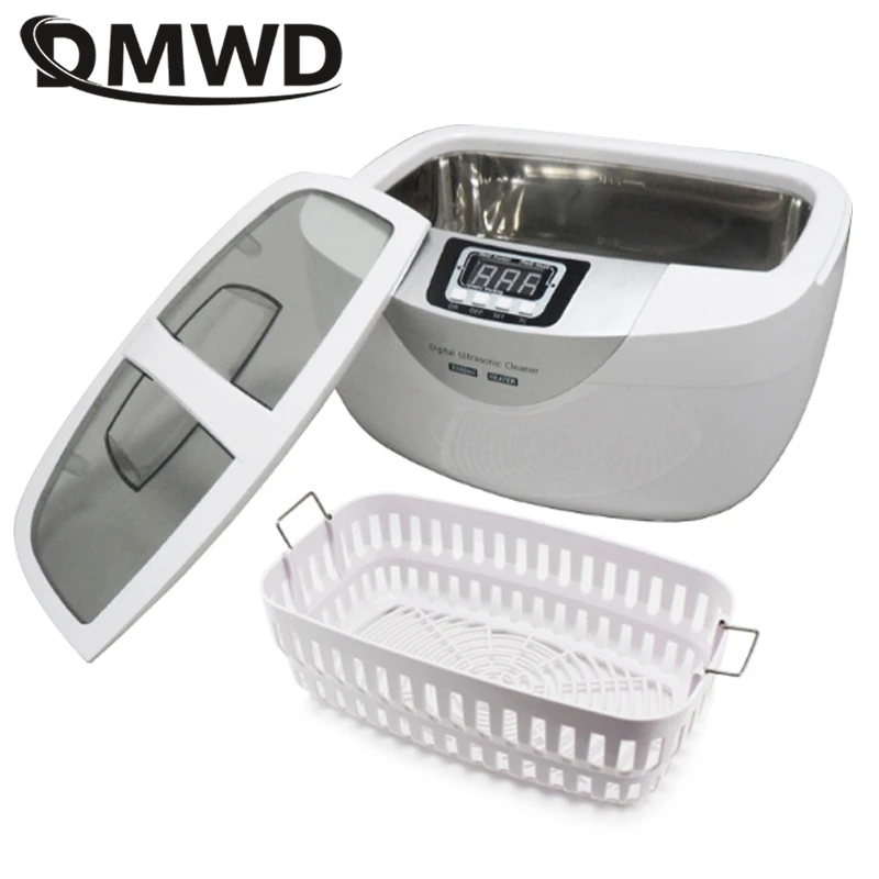 DMWD 2.5L 110/220V Ultrasonic Cleaner Jewelry Cleaning Machine Watch Washing Basket Dental Heating Ultrasound Vegetable Washer