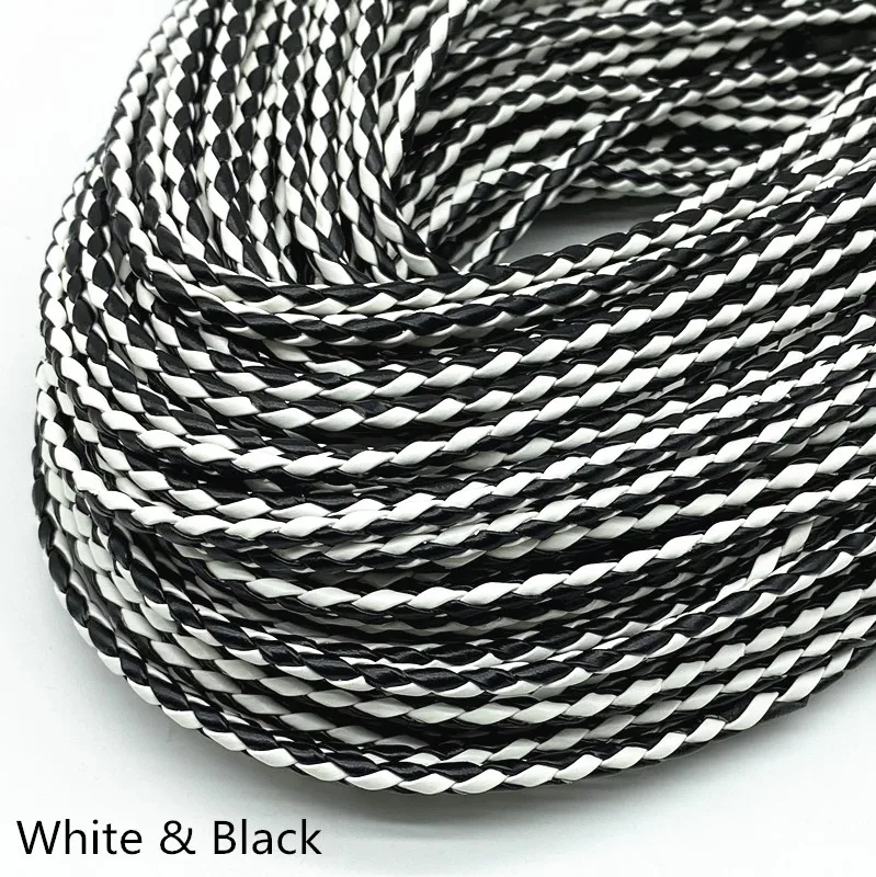 2 Meters 3mm Four Strand Cores Artificial Leather Braided Rope for Fashion Bracelet Design Jewelry Making Handmade DIY #RoLi03