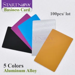 100pcs/lot Multicolor Business Card Smooth Blank Name Cards Aluminium Alloy Metal Sheet Debugging Laser Engraved Marking Machine