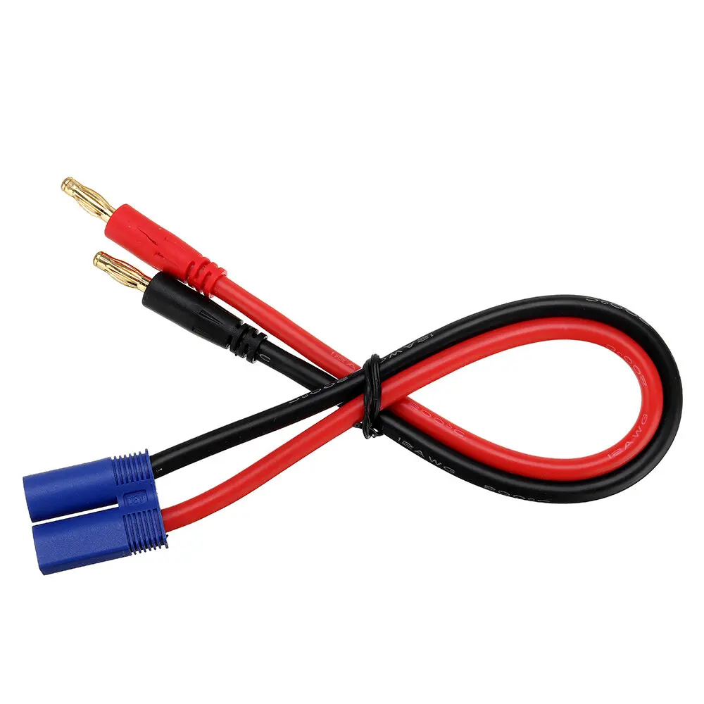 30cm 12AWG EC5 Male Plug to Banana Male Plug Silicone Charging Cable for Battery Charger