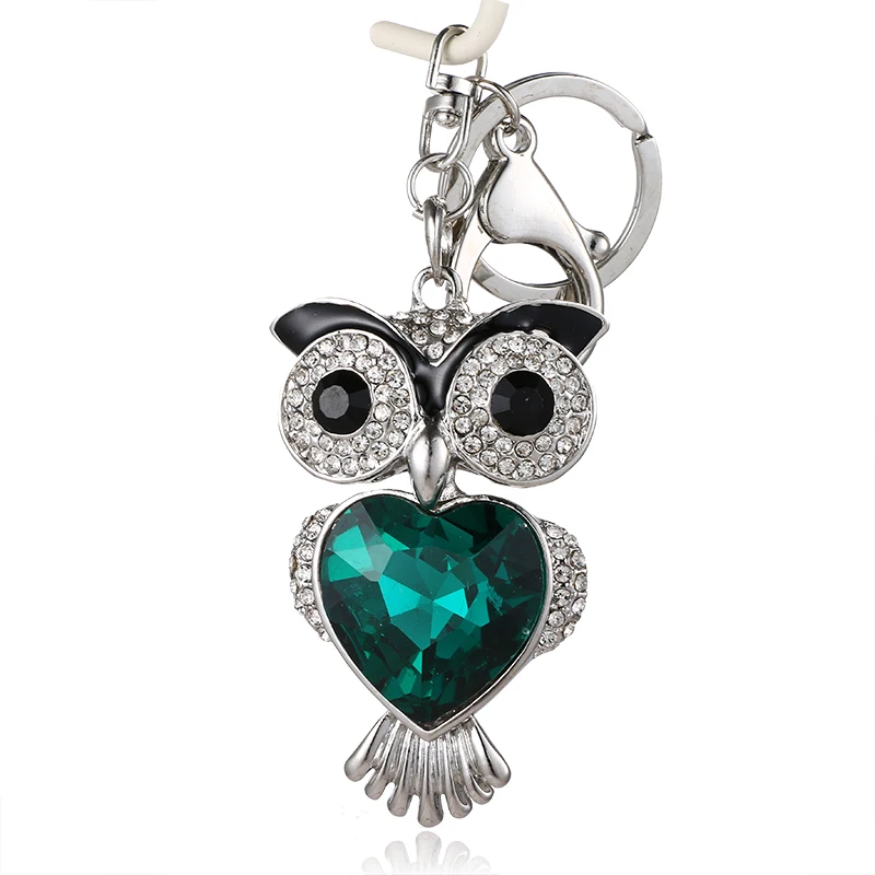 Night Owl Owl with Love Jewels Keychain Key Holder Open Eyes