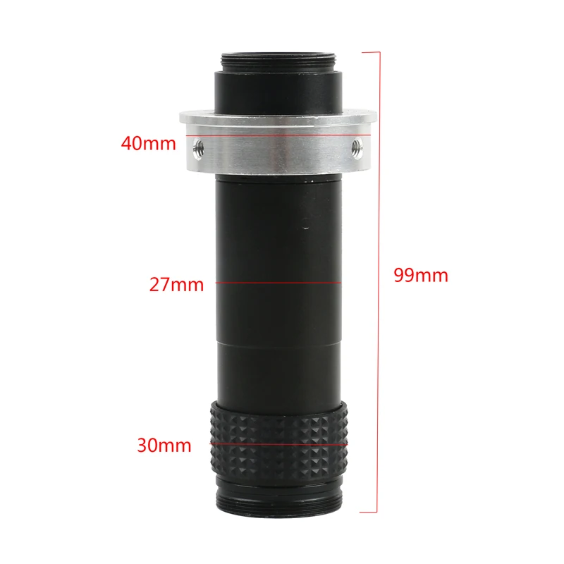 Obiettivo C-Mount 0.12-2X Per Microscopio Industriale – Ingrandimento Regolabile 8-100X Su Display, Distanza Di Lavoro 50-200mm