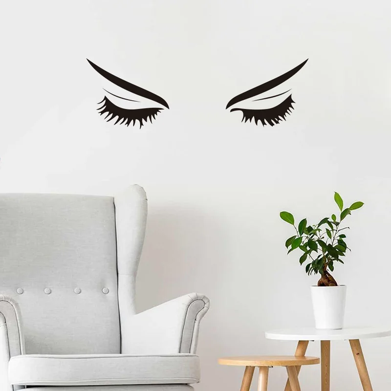 Beauty Eyelashes Wall Sticker Living Room Background Decoration Mural Bedroom Home Decor Decals Personality Self-adhesive Poster