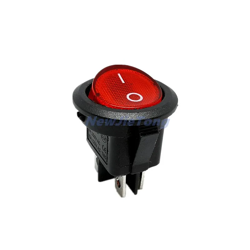 10pcs KCD1 224N Round Rocker Switch With Light 4Pins 6A 250V/10A 125VAC Boat Switch Snap-in SPST ON OFF Rocker 2 Position Switch