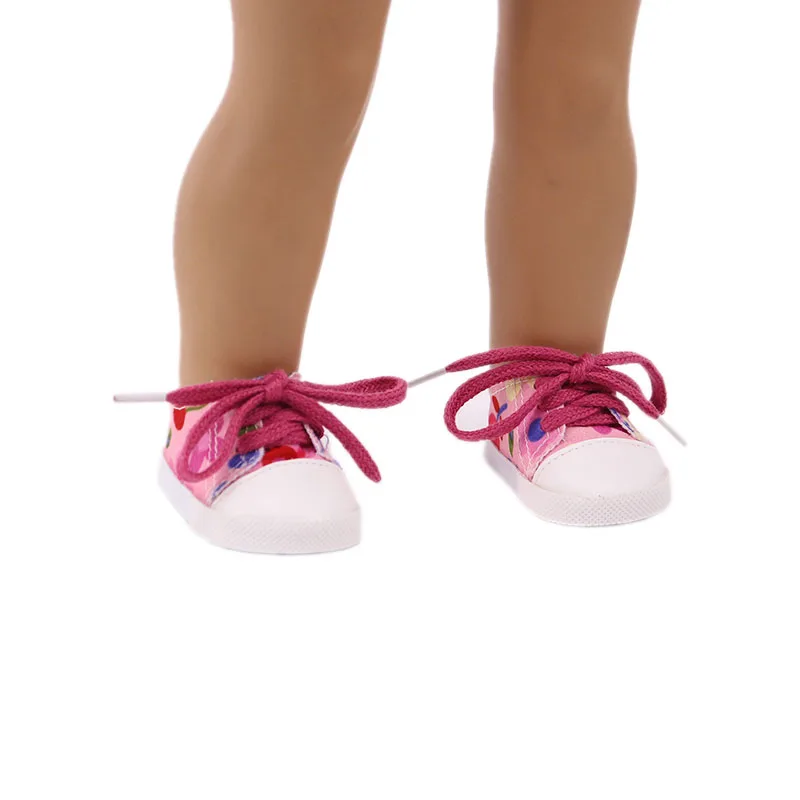 Promotion!Cute  Canvas Doll Shoes Length 7.5 cm For 18 Inch Girl Doll & New Born Baby Doll 43 cm & 41 cm Nenuco,Our Generation