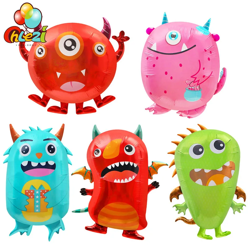 5pcs Cartoon Alien Foil Balloons Monster Helium Balloon Baby Shower Kids Toys Globos Boy Girl Happy Birthday Party Decorations