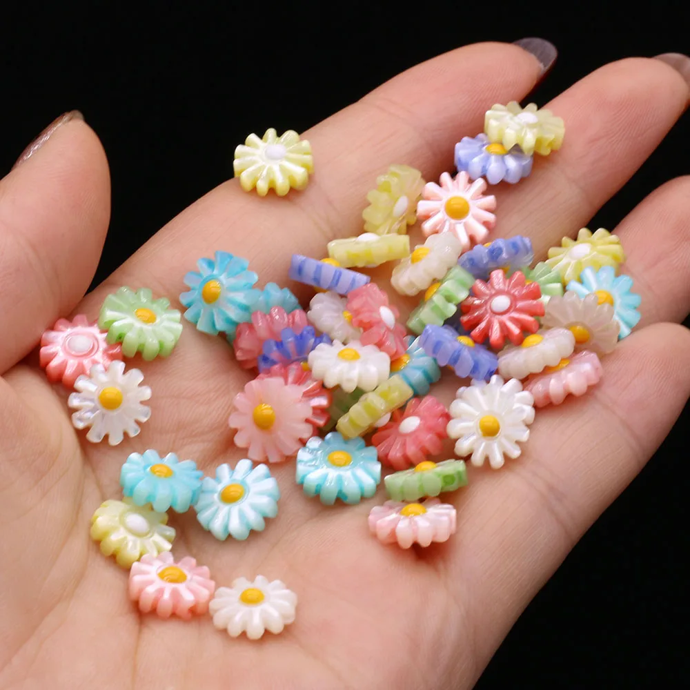 Natural Sea Shell Beads Sunflower Shaped Loose Exquisite Beaded For Jewelry Making DIY Bracelet Necklace Earring Accessories