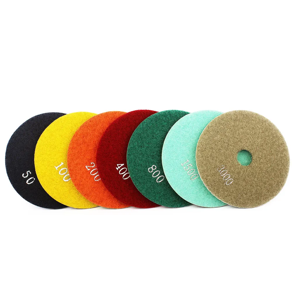 7 PCS/SET 4 Inch 100mm High Quality Wet polishing Diamond  pad For Grinding Disc Floor Sanding  Concrete Stone Concrete Grinding