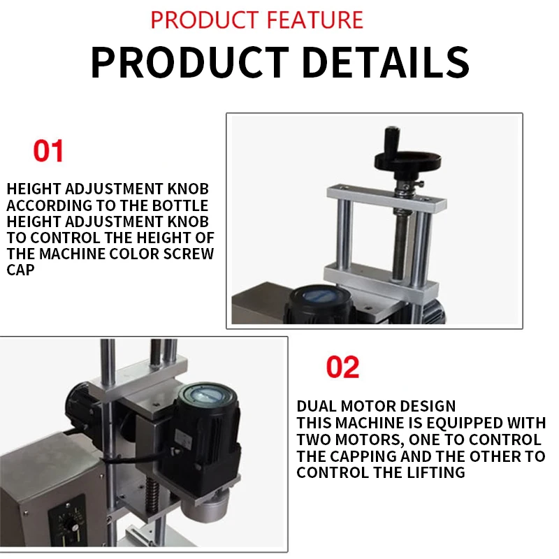 DDX-450 Machine à capsuler électrique de bureau, capsuleuse automatique pour bouteilles en verre, scellage de bouchons minéraux de bouteilles en plastique